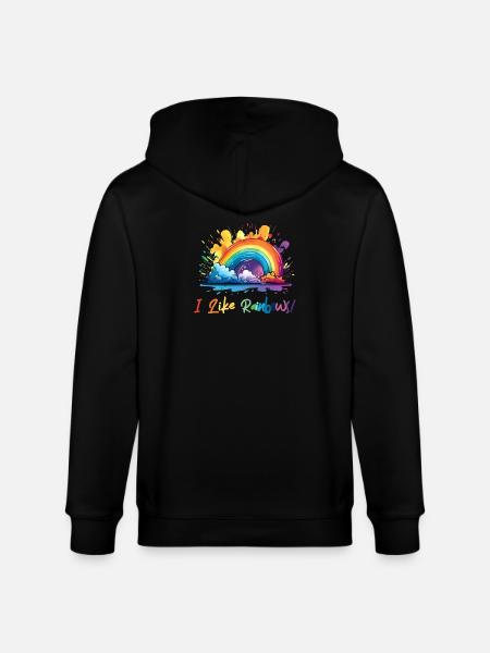 I Like Rainbows - Stanley/Stella CULTIVATOR  Unisex Organic Hooded Jacket - black