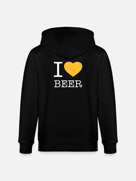 I LOVE BEER Bier - Stanley/Stella CULTIVATOR Unisex Organic Hooded Jacket - black