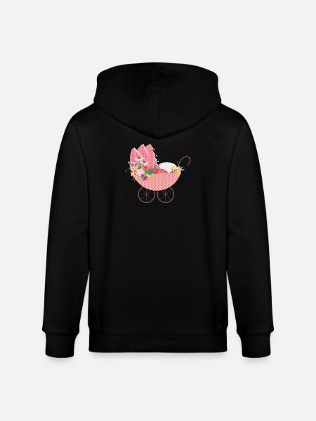 Playful Flower Stroller – Romantic Motif - Stanley/Stella CULTIVATOR Unisex Organic Hooded Jacket - black