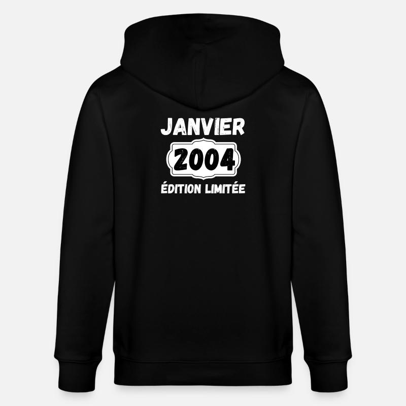 Janvier 2004 Édition Limitée Anniversaire - Veste à capuche bio CULTIVATOR Stanley/Stella Unisexe - noir