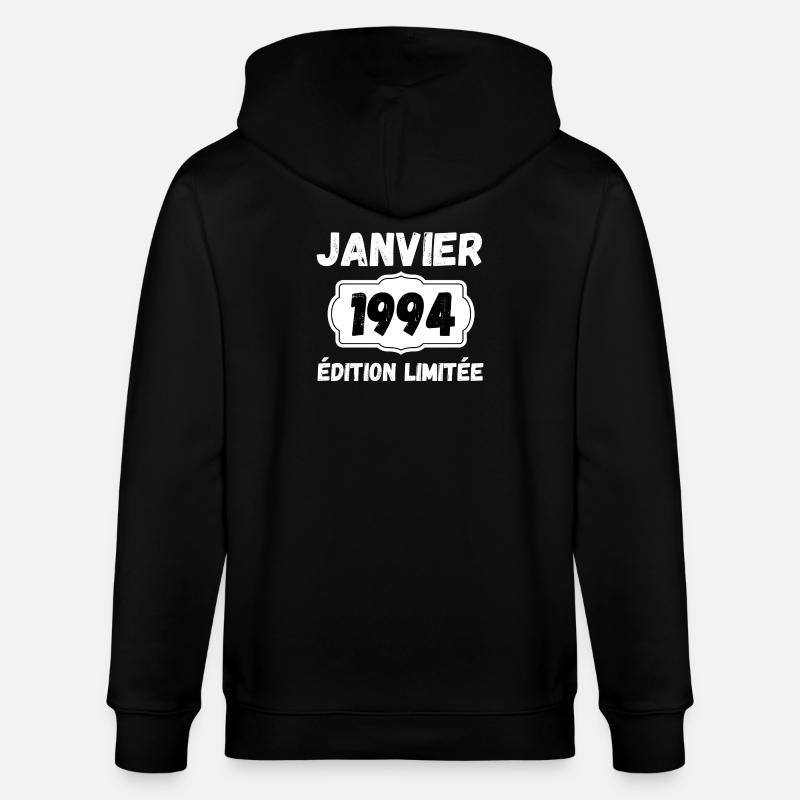 Janvier 1994 Édition Limitée Anniversaire - Veste à capuche bio CULTIVATOR Stanley/Stella Unisexe - noir