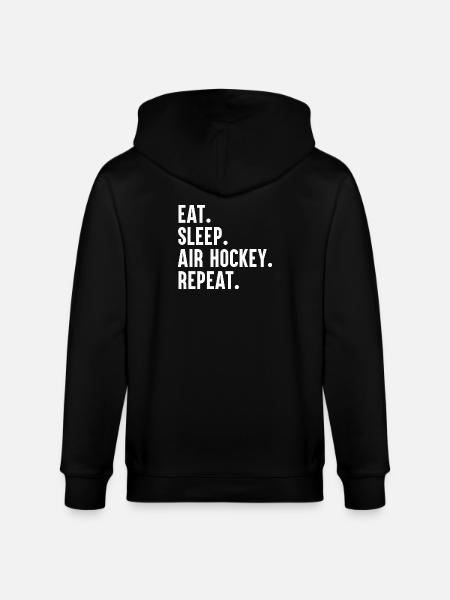 Eat Sleep Air Hockey Repeat - Stanley/Stella CULTIVATOR  Unisex Organic Hooded Jacket - black