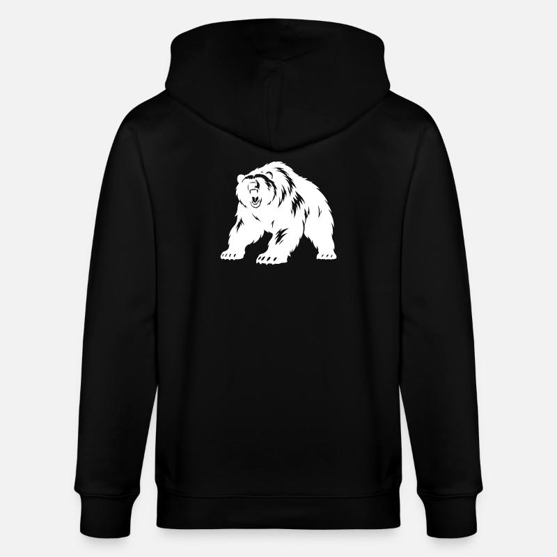 Silhouette de l’ours grizzli - Veste à capuche bio CULTIVATOR Stanley/Stella Unisexe - noir