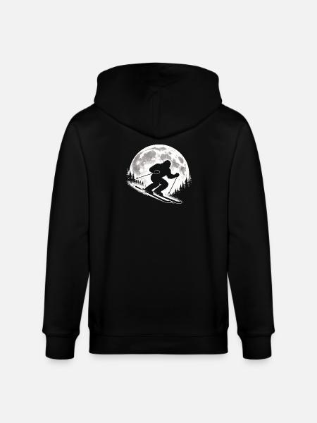 Bigfoot Skiing - Stanley/Stella CULTIVATOR Unisex Organic Hooded Jacket - black