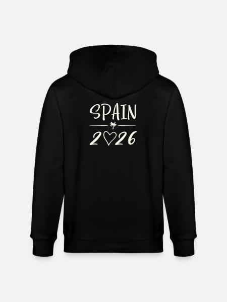 Spain 2026 Palm Trees - Stanley/Stella CULTIVATOR Unisex Organic Hooded Jacket - black
