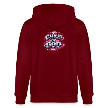 Child Of God Streetwear Vintage - Stanley/Stella Unisex Bio-Kapuzenjacke CULTIVATOR  - Burgunderrot - Hinten - Anna (173cm)