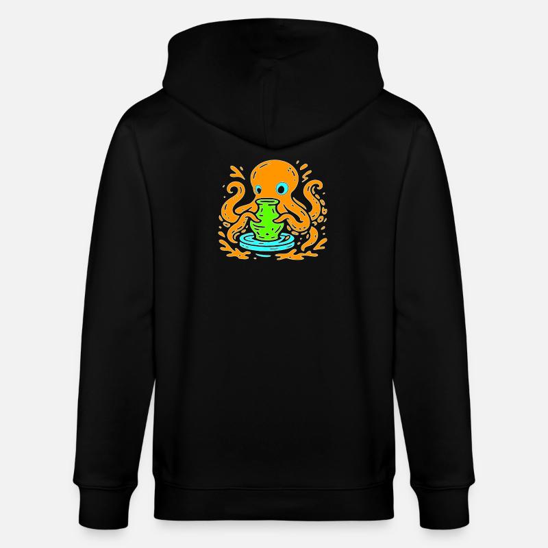 Pop Art orange avec vase - Veste à capuche bio CULTIVATOR Stanley/Stella Unisexe - noir