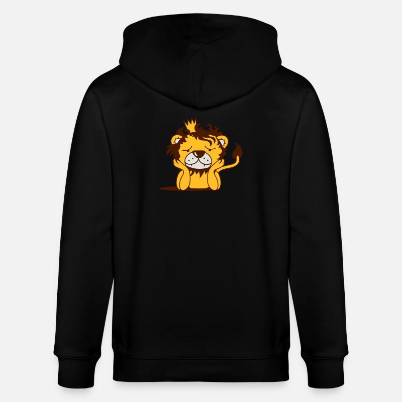 melancholischer Löwe mit Krone - Stanley/Stella Unisex Bio-Kapuzenjacke CULTIVATOR - Schwarz