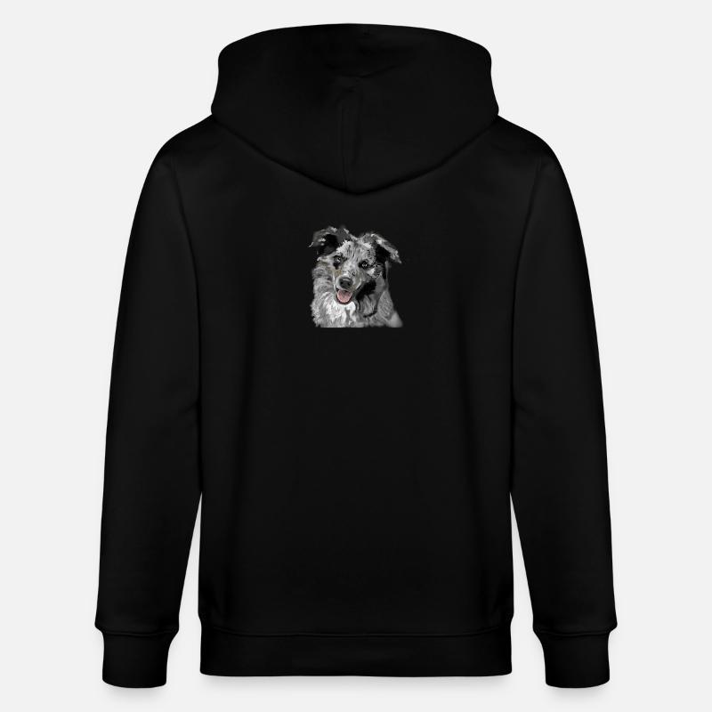 Australian Shepherd - Stanley/Stella Unisex Bio-Kapuzenjacke CULTIVATOR  - Schwarz
