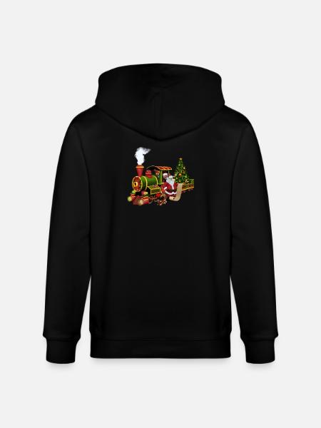 Santa avec un train - Veste à capuche bio CULTIVATOR Stanley/Stella Unisexe - noir