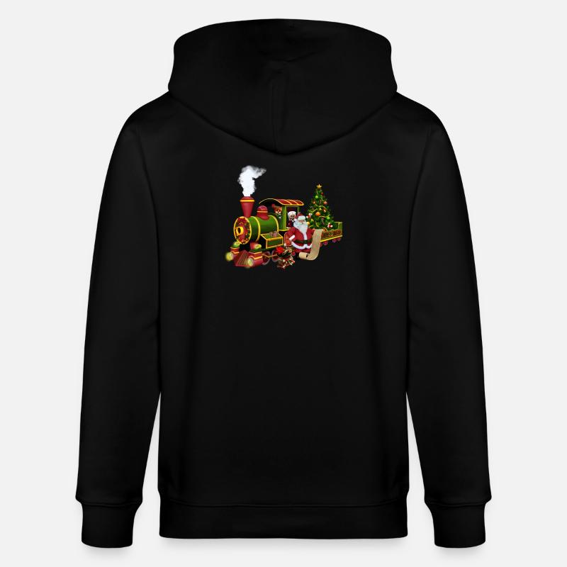 Santa mit einem Zug - Stanley/Stella Unisex Bio-Kapuzenjacke CULTIVATOR  - Schwarz
