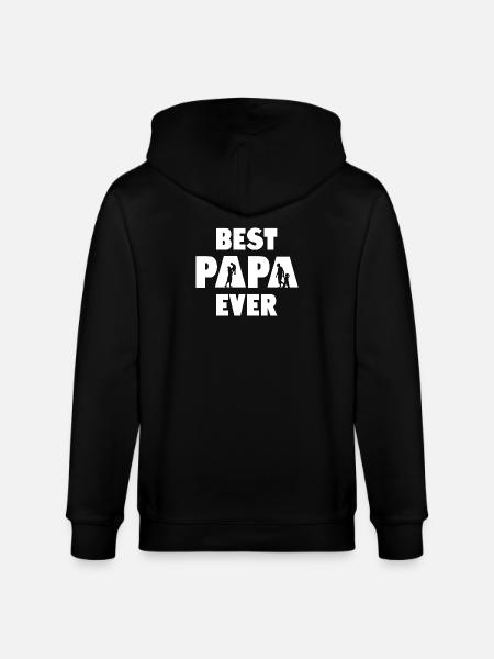 Best Papa Ever - Stanley/Stella CULTIVATOR Unisex Organic Hooded Jacket - black