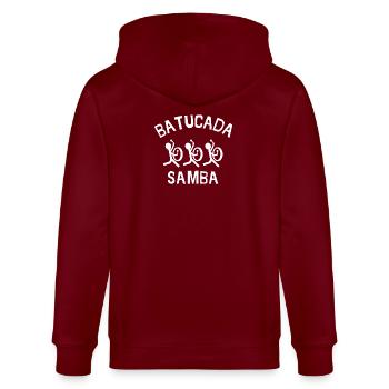 batucada, samba, rio, percussion - Veste à capuche bio CULTIVATOR Stanley/Stella Unisexe - bordeaux - Dos - Anna (173cm)