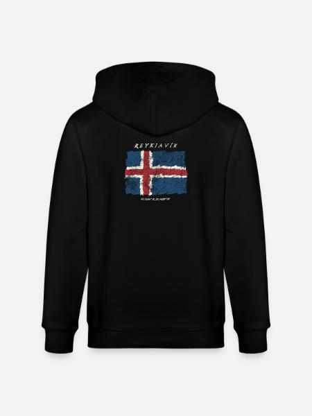 Iceland Reykjavik - Stanley/Stella CULTIVATOR Unisex Organic Hooded Jacket - black