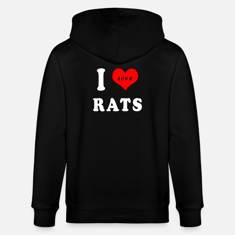 J'adore les rats - Veste à capuche bio CULTIVATOR Stanley/Stella Unisexe - noir