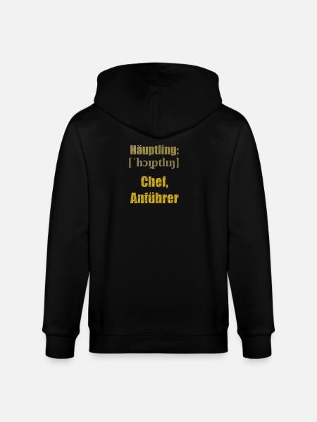 häuptling chef - Stanley/Stella Unisex Bio-Kapuzenjacke CULTIVATOR  - Schwarz