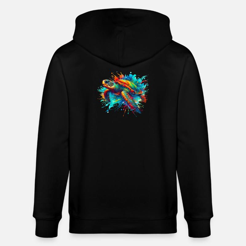 Schildkröte - Stanley/Stella Unisex Bio-Kapuzenjacke CULTIVATOR  - Schwarz