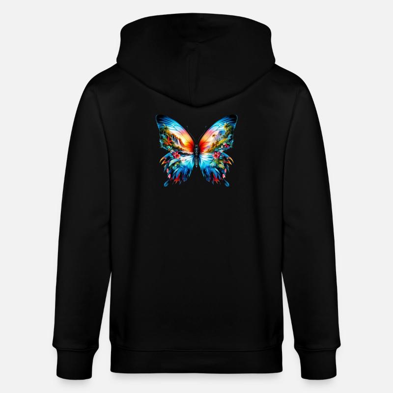 Papillon - Veste à capuche bio CULTIVATOR Stanley/Stella Unisexe - noir