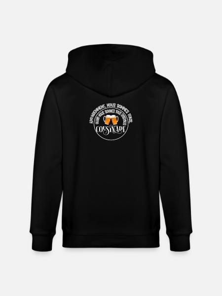 Cousinade + Jahr oder Datum zum Personalisieren - Stanley/Stella Unisex Bio-Kapuzenjacke CULTIVATOR  - Schwarz