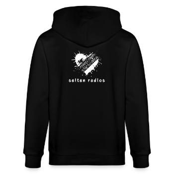 selten radlos fahrrad spruch geschenk herz reifen - Stanley/Stella Unisex Bio-Kapuzenjacke CULTIVATOR  - Schwarz - Hinten - Anna (173cm)