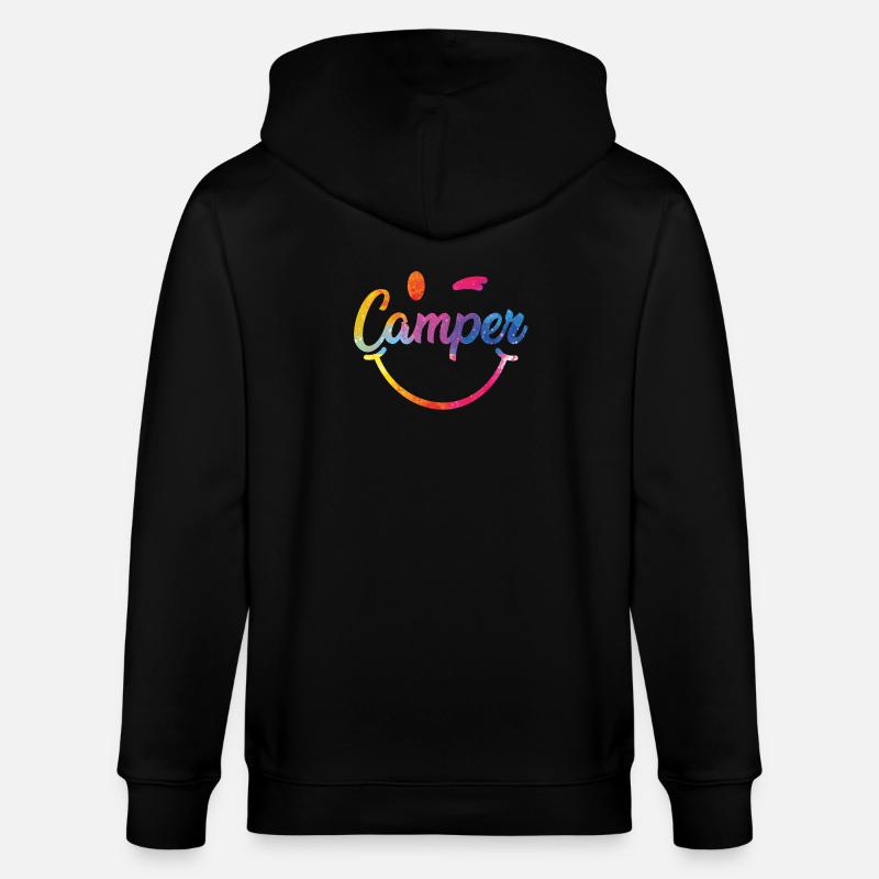 Bunter Camper Smiley Logo - Stanley/Stella Unisex Bio-Kapuzenjacke CULTIVATOR - Schwarz