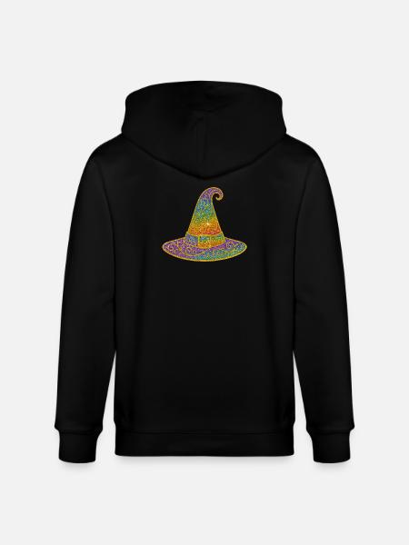 Bunt funkelnder Hexenhut - Stanley/Stella Unisex Bio-Kapuzenjacke CULTIVATOR - Schwarz