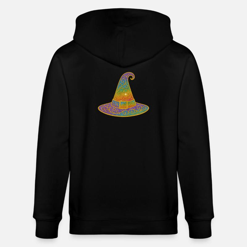 Bunt funkelnder Hexenhut - Stanley/Stella Unisex Bio-Kapuzenjacke CULTIVATOR  - Schwarz