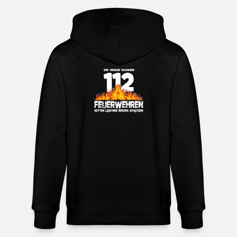 Pompiers 112 le numéro chaud - Veste à capuche bio CULTIVATOR Stanley/Stella Unisexe - noir
