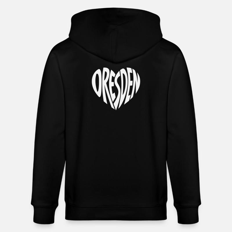 Lettrage en cœur de Dresde - Veste à capuche bio CULTIVATOR Stanley/Stella Unisexe - noir