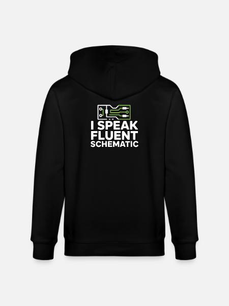I speak fluent circuit diagram technology - Stanley/Stella CULTIVATOR  Unisex Organic Hooded Jacket - black