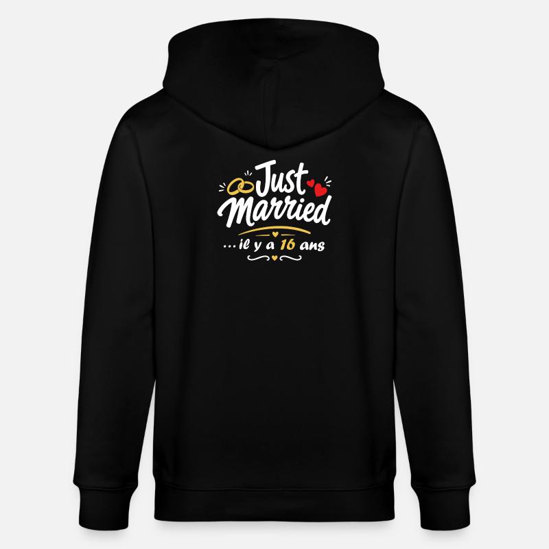Just Married 16 Ans - Veste à capuche bio CULTIVATOR Stanley/Stella Unisexe - noir