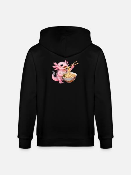 Ramen Axolotl - Stanley/Stella CULTIVATOR Unisex Organic Hooded Jacket - black