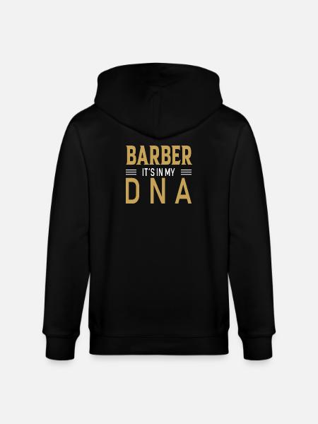 Barber DNA design in retro style - Stanley/Stella CULTIVATOR Unisex Organic Hooded Jacket - black