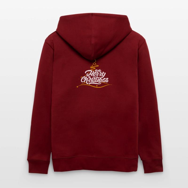 Merry Christmas Script Tree Stanley/Stella CULTIVATOR  Unisex Organic Hooded Jacket