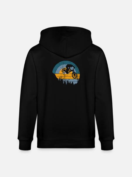 Sunset MTB Jump Silhouette - Stanley/Stella CULTIVATOR Unisex Organic Hooded Jacket - black