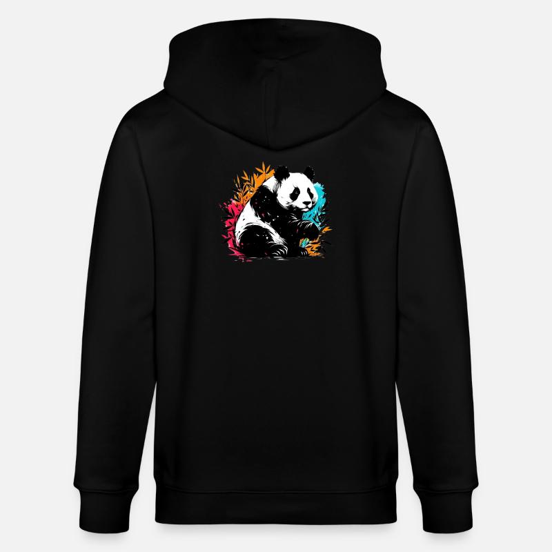 Panda - Stanley/Stella Unisex Bio-Kapuzenjacke CULTIVATOR  - Schwarz