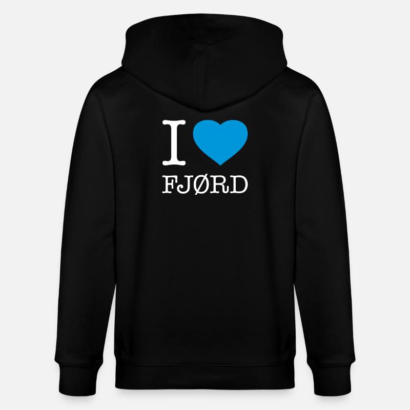 I LOVE FJORD - Stanley/Stella Unisex Bio-Kapuzenjacke CULTIVATOR - Schwarz