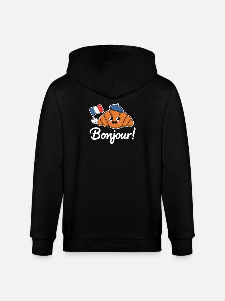 Bonjour Croissant - Veste à capuche bio CULTIVATOR Stanley/Stella Unisexe - noir