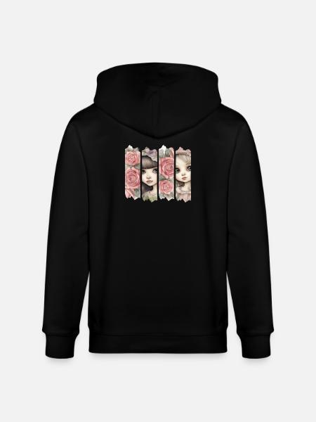 Rosenmädchen Brushdesign - Stanley/Stella Unisex Bio-Kapuzenjacke CULTIVATOR - Schwarz