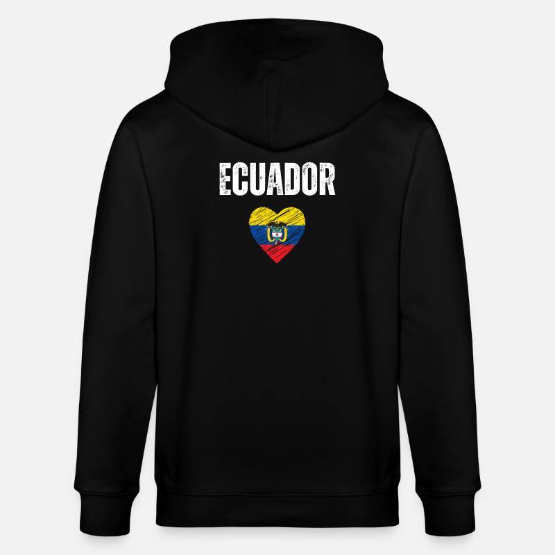 J’aime l’Équateur, drapeau de l’Équateur - Veste à capuche bio CULTIVATOR Stanley/Stella Unisexe - noir