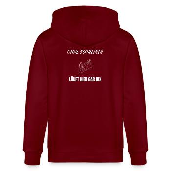 Rien ne fonctionne sans les menuisiers – dit l’artisan - Veste à capuche bio CULTIVATOR Stanley/Stella Unisexe - bordeaux - Dos - Anna (173cm)