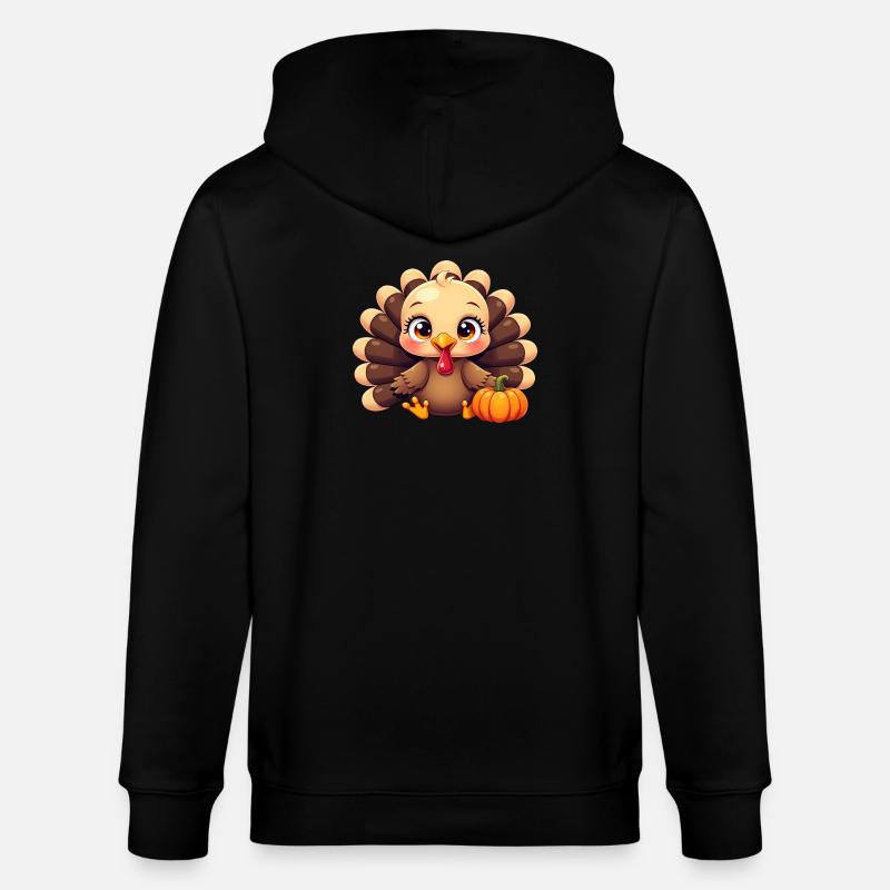 Bébé dinde de Thanksgiving - Veste à capuche bio CULTIVATOR Stanley/Stella Unisexe - noir