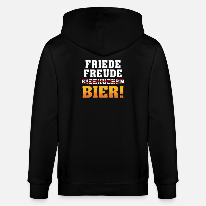 Frieden Freude Bier - Stanley/Stella Unisex Bio-Kapuzenjacke CULTIVATOR  - Schwarz