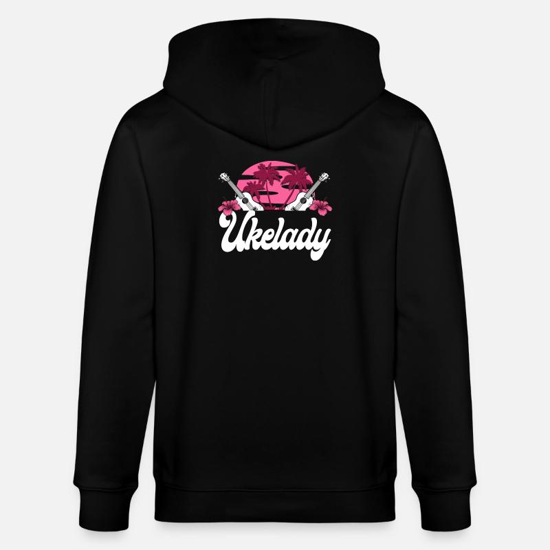Ukulélé hawaïen Uke Ukelady - Veste à capuche bio CULTIVATOR Stanley/Stella Unisexe - noir