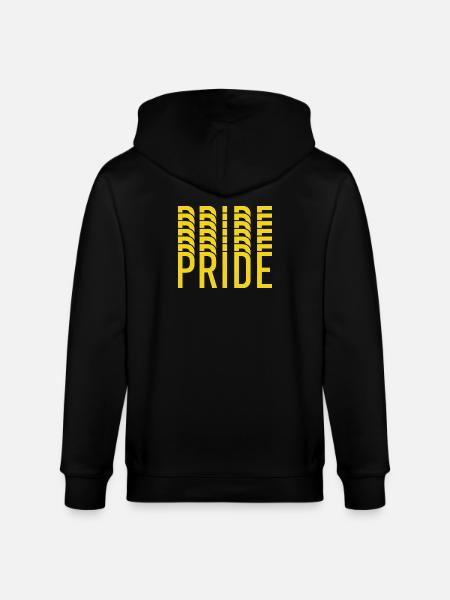 Pride Yellow Text Muster - Stanley/Stella Unisex Bio-Kapuzenjacke CULTIVATOR - Schwarz