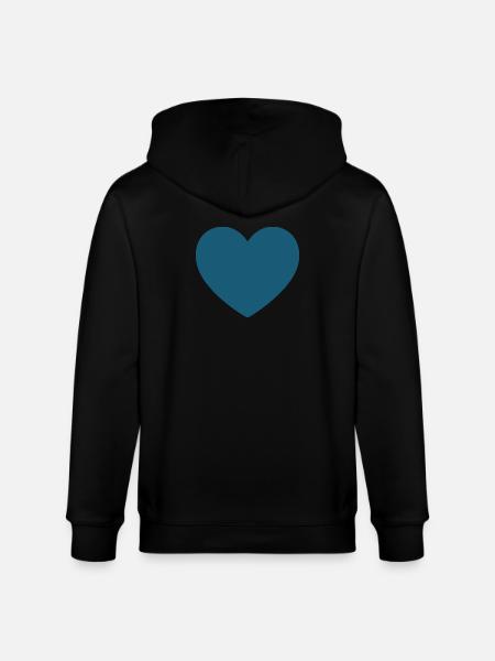 blue heart gift valentine's day - Stanley/Stella CULTIVATOR  Unisex Organic Hooded Jacket - black