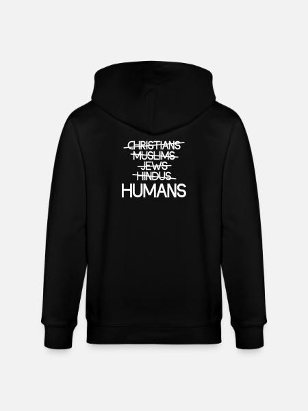 Human beings first - Human unity - Stanley/Stella CULTIVATOR  Unisex Organic Hooded Jacket - black