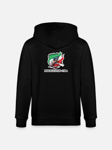 Passo Dello Stelvio Rider Badge 2758m - Stanley/Stella CULTIVATOR  Unisex Organic Hooded Jacket - black