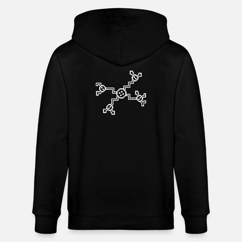 Neuron Nerve Cell Pixel 8-Bit - Stanley/Stella CULTIVATOR Unisex Organic Hooded Jacket - black