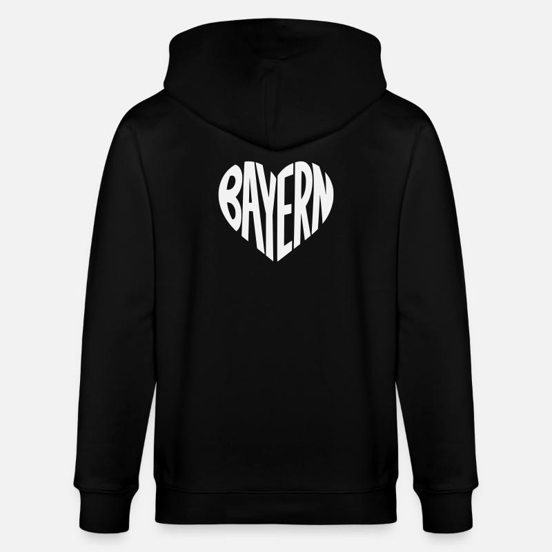 Bayern Herz Typografie - Stanley/Stella Unisex Bio-Kapuzenjacke CULTIVATOR  - Schwarz